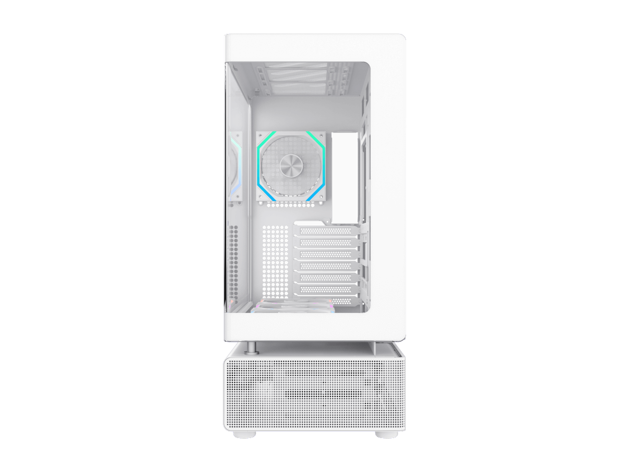 GAMEMAX Infinity N80 WH White Tempered Glass USB3.0/Type C ATX Mid Tower Case w/6 ARGB Fans (Pre-Installed)