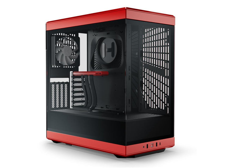 HYTE Y40 Mainstream Vertical GPU Case ATX Mid Tower Gaming Case with PCI Express 4.0 x 16 Riser Cable Included, Black/Red