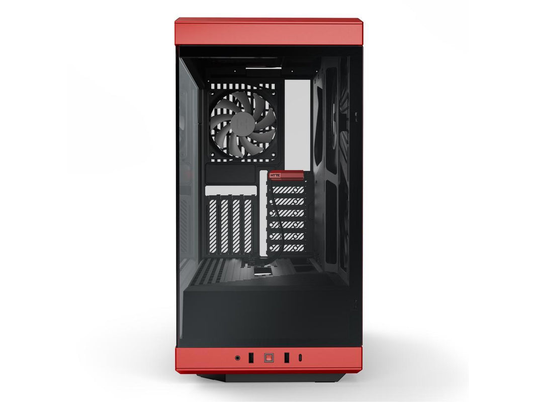 HYTE Y40 Mainstream Vertical GPU Case ATX Mid Tower Gaming Case with PCI Express 4.0 x 16 Riser Cable Included, Black/Red