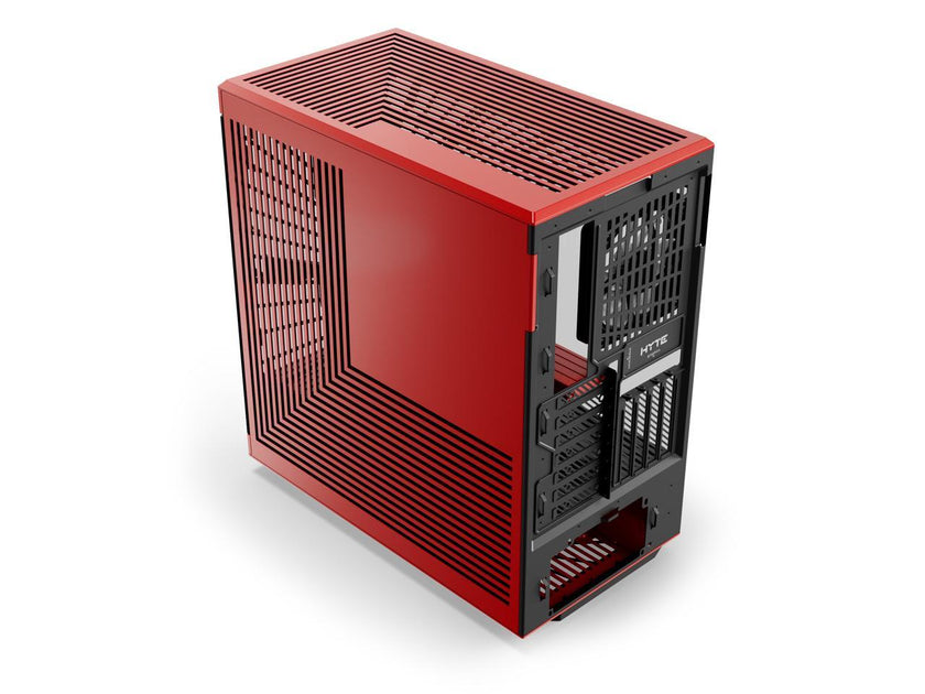 HYTE Y40 Mainstream Vertical GPU Case ATX Mid Tower Gaming Case with PCI Express 4.0 x 16 Riser Cable Included, Black/Red