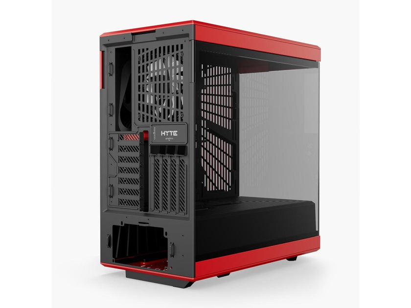 HYTE Y40 Mainstream Vertical GPU Case ATX Mid Tower Gaming Case with PCI Express 4.0 x 16 Riser Cable Included, Black/Red