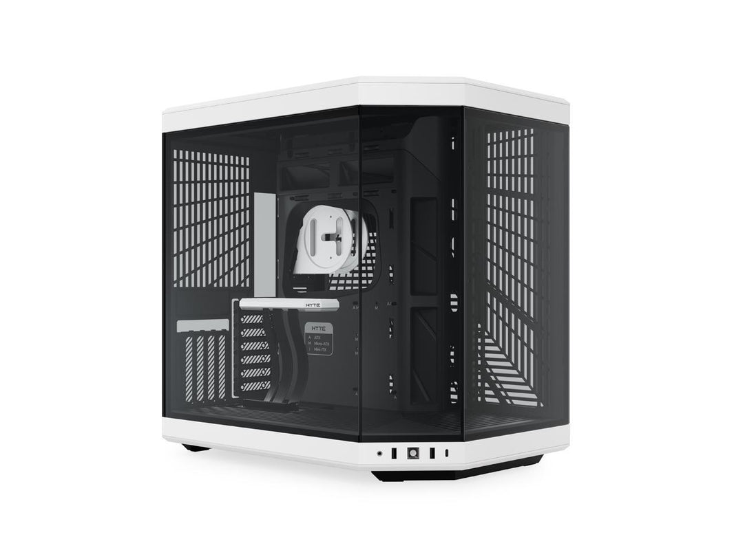 HYTE Y70 CS-HYTE-Y70-BW Dual Chamber Mid-Tower ATX Case with PCIe 4.0 Express Riser Cable Included, White/Black
