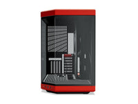HYTE Y70 CS-HYTE-Y70-BR Dual Chamber Mid-Tower ATX Case with PCIe 4.0 Express Riser Cable Included, Red/Black