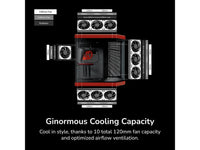 HYTE Y70 CS-HYTE-Y70-BR Dual Chamber Mid-Tower ATX Case with PCIe 4.0 Express Riser Cable Included, Red/Black