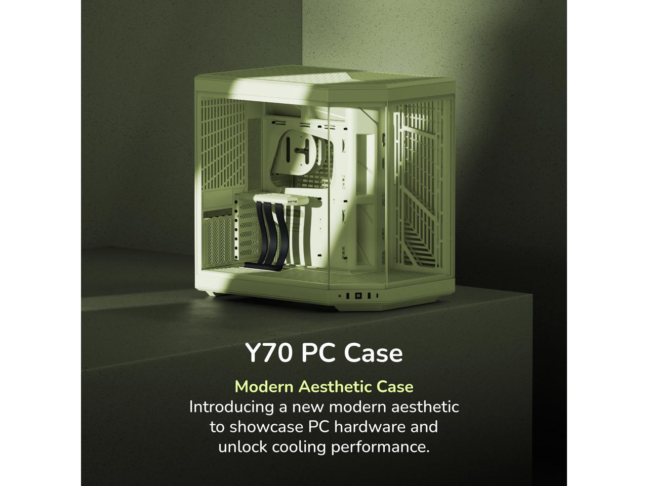 HYTE CS-HYTE-Y70-MM Matcha Milk ABS / Steel / Tempered Glass Dual Chamber Mid-Tower ATX Case Case (Computer Cases - ATX Form)