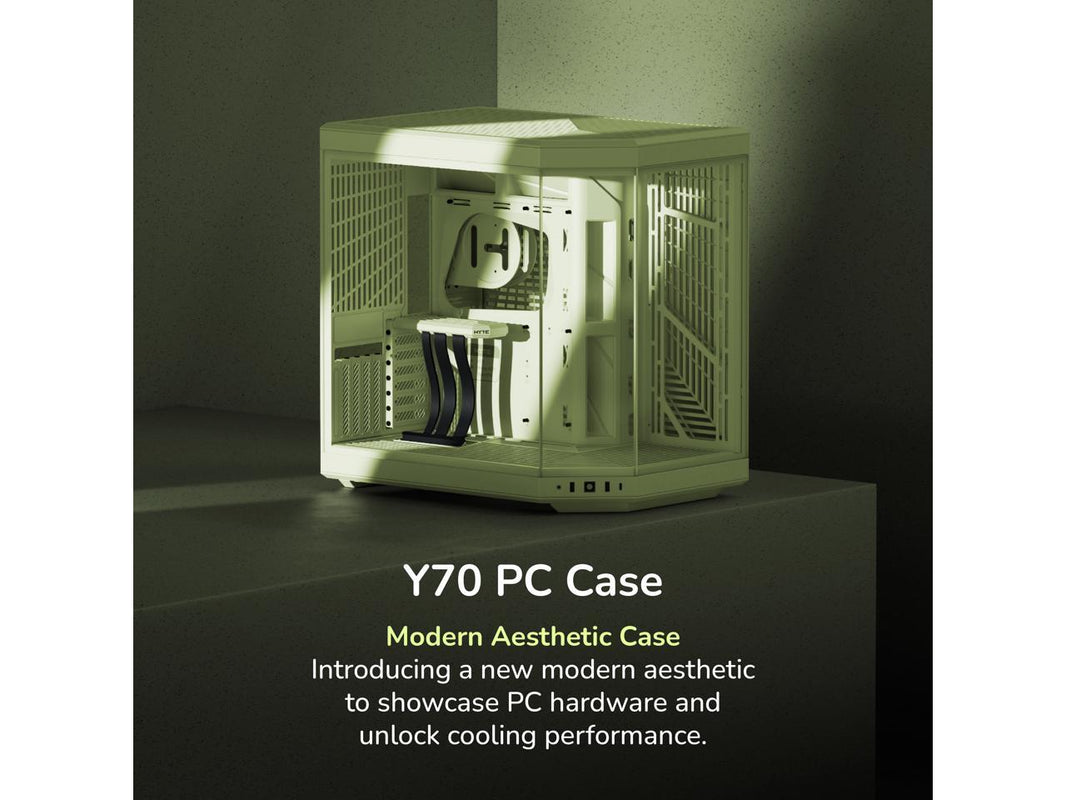 HYTE CS-HYTE-Y70-MM Matcha Milk ABS / Steel / Tempered Glass Dual Chamber Mid-Tower ATX Case Case (Computer Cases - ATX Form)