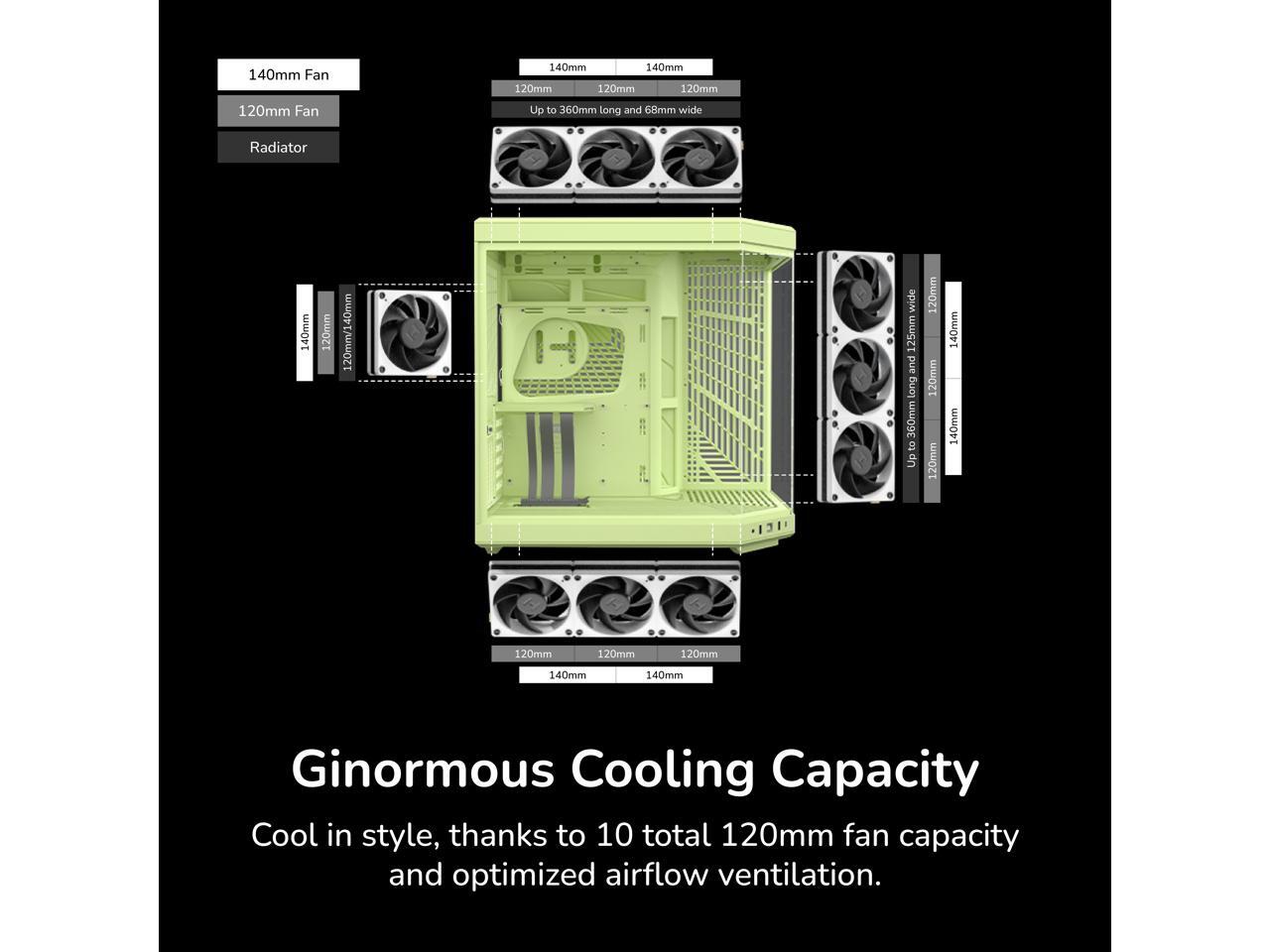HYTE CS-HYTE-Y70-MM Matcha Milk ABS / Steel / Tempered Glass Dual Chamber Mid-Tower ATX Case Case (Computer Cases - ATX Form)