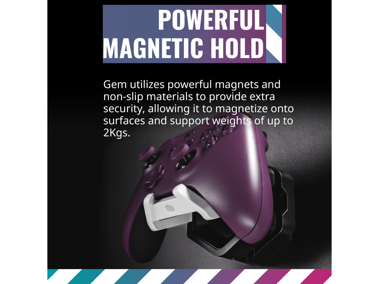 Cooler Master MasterAccessory GEM Magnetized Multi-Surface Mounting Gaming Storage for Peripherals, Gamepads, Headsets, VR Headsets, Mobile Phones, Rubberized Protective Arms (MCA-U000R-KPHK00)
