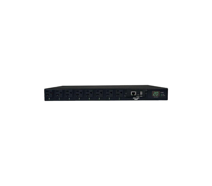 Tripp Lite PDUMH20ATNET Switched 1U 120V 20A 12.0 Feet PDU with Dual-input Auto Transfer Switching