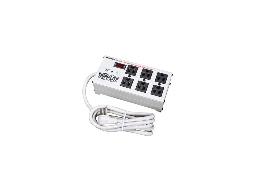 Tripp Lite ISOBAR6 6 ft. Cord 6 Outlets 3330 Joules Isobar Surge Suppressor