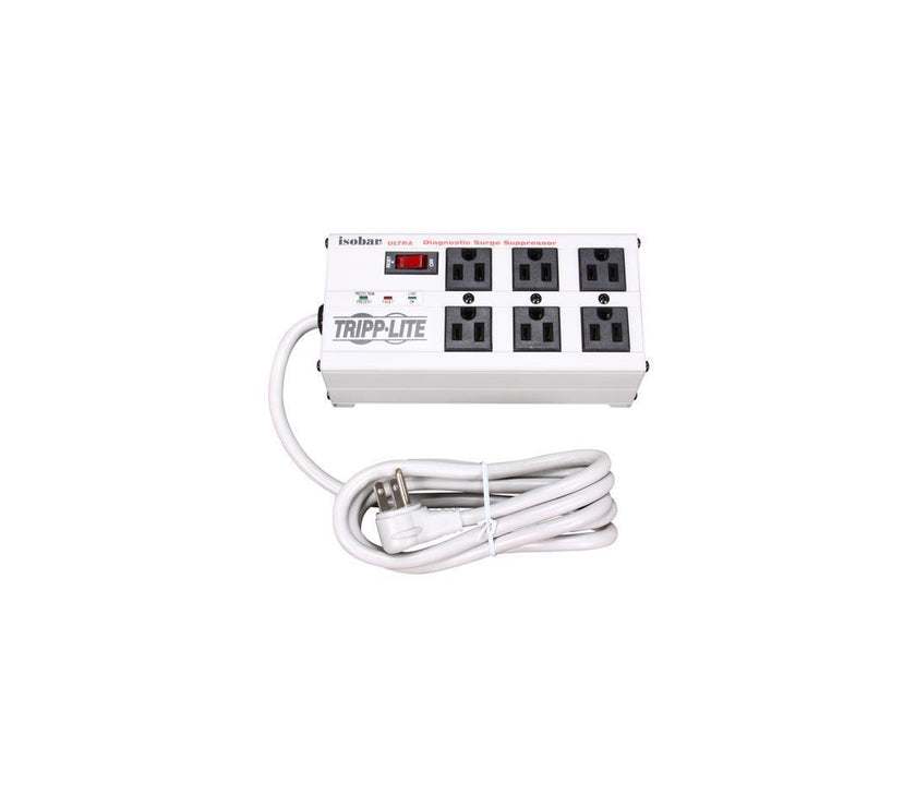 Tripp Lite ISOBAR6 6 ft. Cord 6 Outlets 3330 Joules Isobar Surge Suppressor