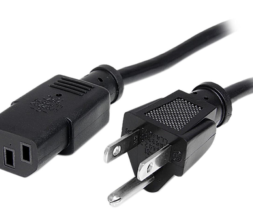 StarTech.com PXT101_10 10 ft Standard Computer Power Cord - NEMA 5-15P to C13 - 10ft NEMA 5-15P to IEC 320 C13 Power Cable