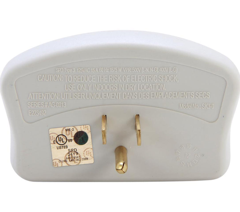 Tripp Lite SK3-0 3 Outlet Direct Plug-In, 660 Joules Surge Suppressor