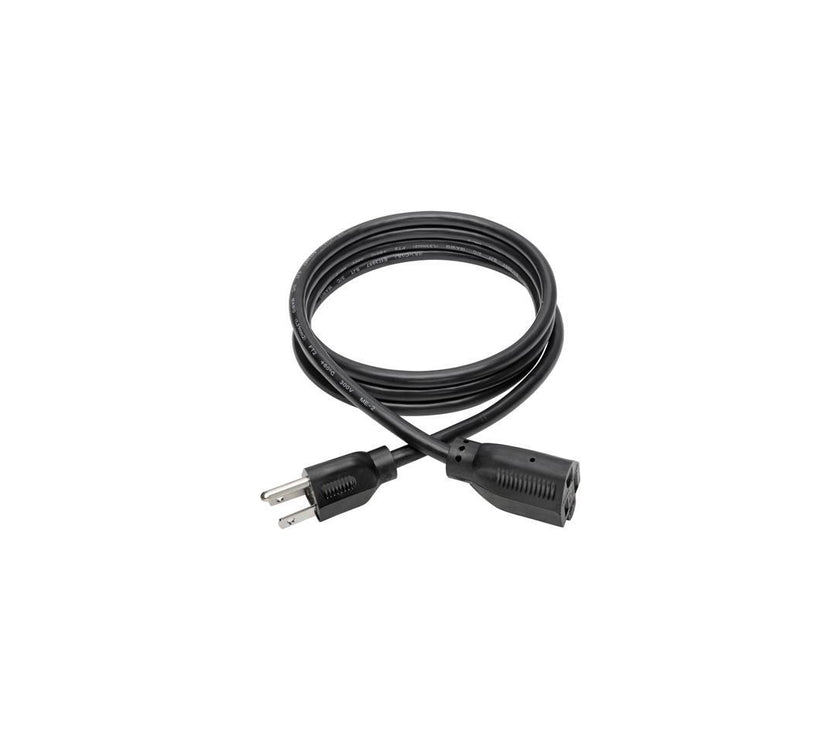 Tripp Lite Model P024-006-13A 6 ft. Black 16AWG x 3C, SJT, 13A, 120V NEMA 5-15R to NEMA 5-15P Power Extension Cord Female to Male