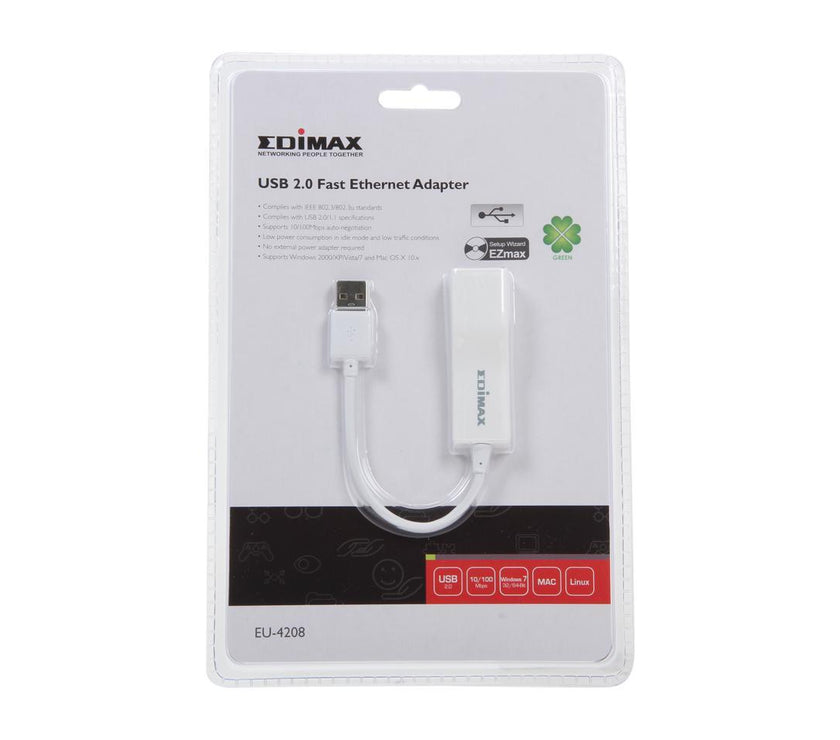 EDIMAX EU-4208 Fast Ethernet Adapter 10/100Mbps USB 2.0 1 x RJ45
