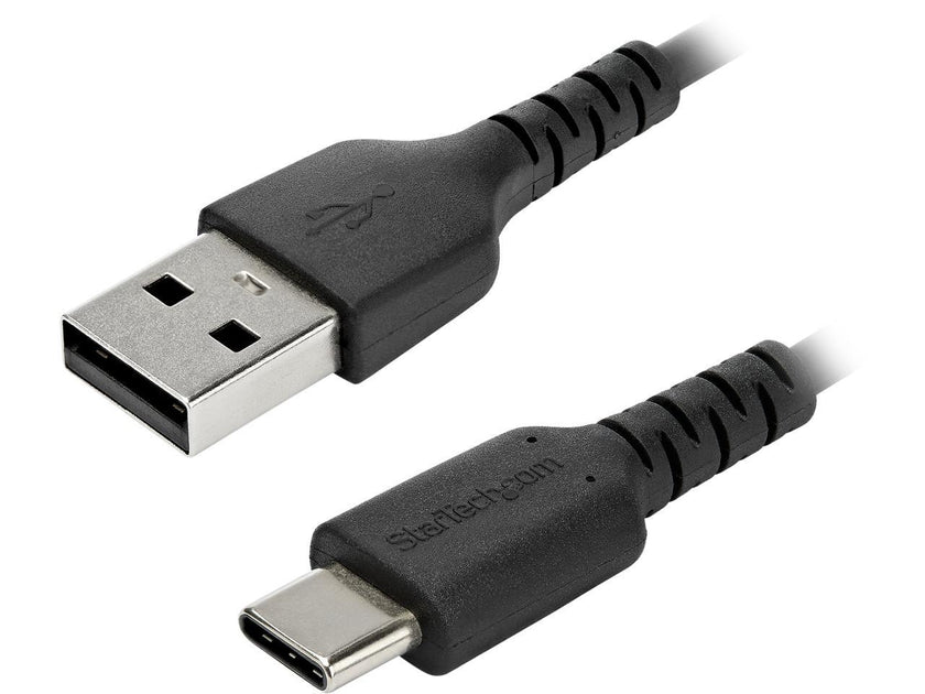 StarTech.com RUSB2AC1MB 1m (3.28 ft.) USB A to USB C Cable - High Quality USB 2.0 Data Transfer & Charge Cable - Male to Male - Aramid Fiber - Black (RUSB2AC1MB)