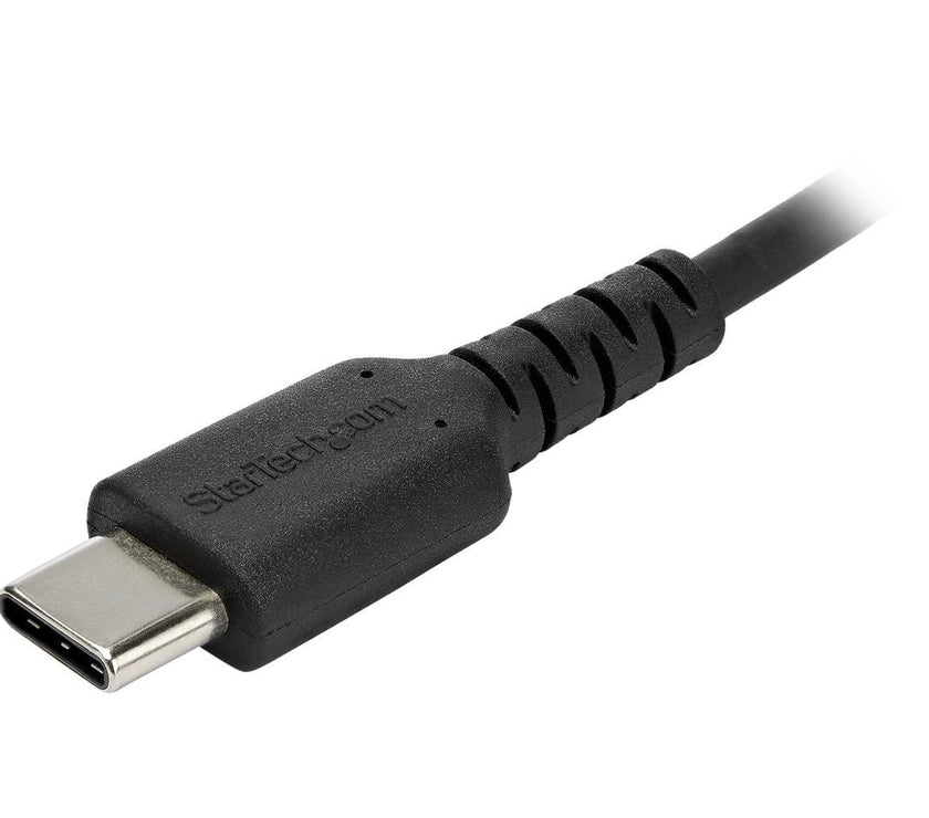 StarTech.com RUSB2AC1MB 1m (3.28 ft.) USB A to USB C Cable - High Quality USB 2.0 Data Transfer & Charge Cable - Male to Male - Aramid Fiber - Black (RUSB2AC1MB)