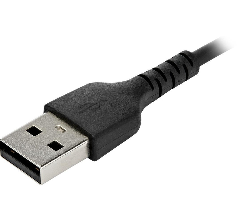 StarTech.com RUSB2AC1MB 1m (3.28 ft.) USB A to USB C Cable - High Quality USB 2.0 Data Transfer & Charge Cable - Male to Male - Aramid Fiber - Black (RUSB2AC1MB)