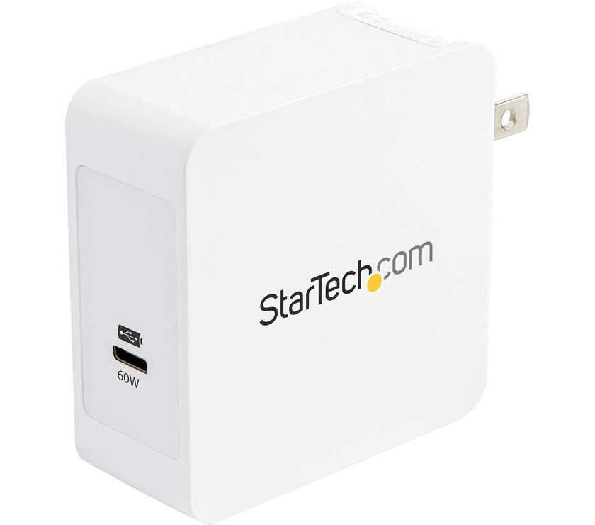 StarTech.com WCH1C 1 Port USB C Wall Charger - 60W Power Delivery - USB C Power Adapter for Laptop or Cell Phone (WCH1C)