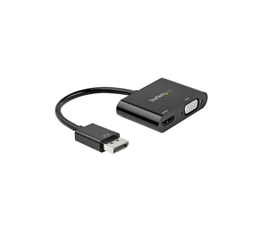 StarTech.com DisplayPort to HDMI VGA Adapter - 4K 60Hz - Multiport Video Converter for Mac & Windows - Male to Female (DP2VGAHD20)