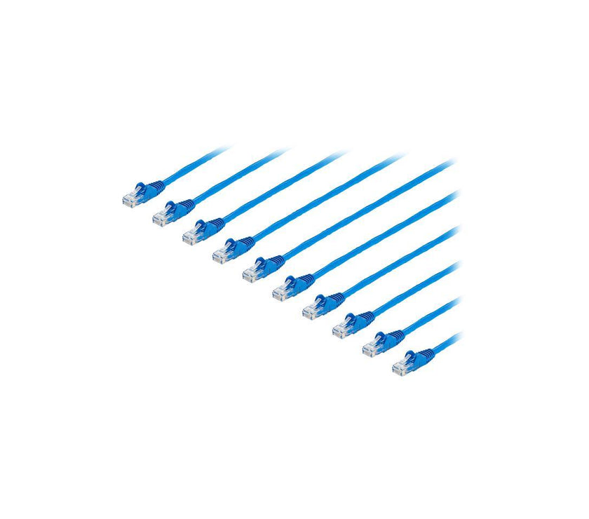 StarTech.com 10 ft. CAT6 Cable 10 Pack - Snagless RJ45 Connectors - 24 AWG Copper Wire - Ethernet Patch Cord - Blue (N6PATCH10BL10PK)