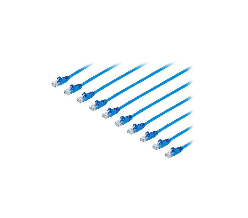 StarTech.com 3 ft. CAT6 Cable 10 Pack - Blue CAT6 Patch Cord - Snagless RJ45 Connectors - 24 AWG Copper Wire - Ethernet (N6PATCH3BL10PK)