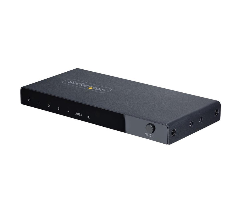 StarTech.com 4-Port 8K HDMI Switch - HDMI 2.1 Switcher 4K 120Hz HDR10+, 8K 60Hz UHD, HDMI Switch 4 In 1 Out - Auto/Manual Source Switching - Power Adapter and Remote Included (4PORT-8K-HDMI-SWITCH)