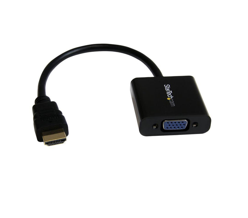 StarTech.com HD2VGAE2 HDMI to VGA Adapter - 1080p - 1920 x 1080 - Black - HDMI Converter - VGA to HDMI Monitor Adapter - 1 pack