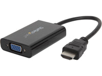 StarTech.com HD2VGAA2 HDMI to VGA Video Adapter Converter with Audio for Desktop PC / Laptop / Ultrabook - 1920 x 1200