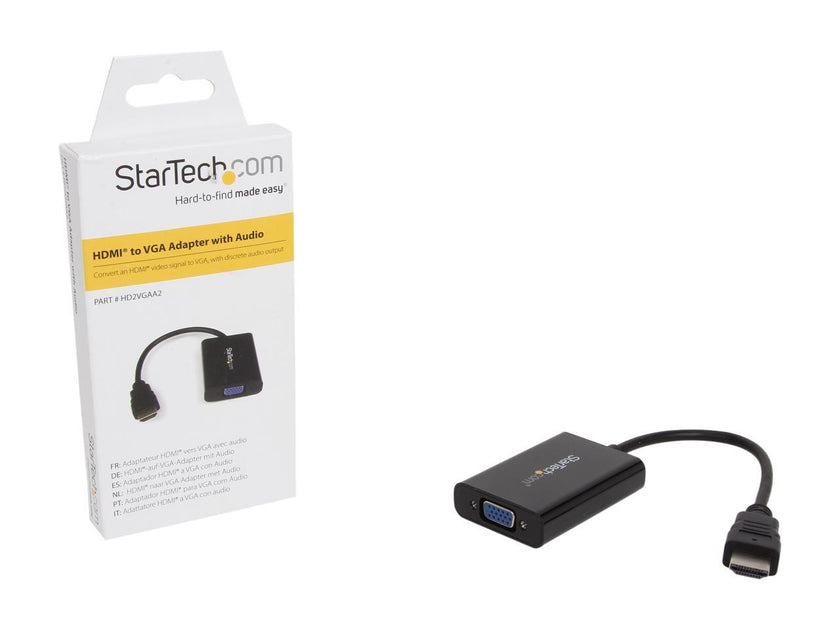 StarTech.com HD2VGAA2 HDMI to VGA Video Adapter Converter with Audio for Desktop PC / Laptop / Ultrabook - 1920 x 1200