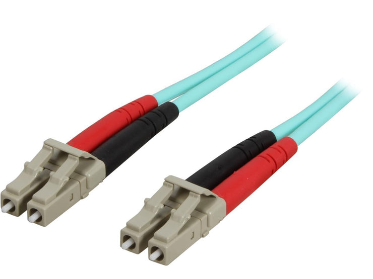 StarTech.com A50FBLCLC3 9.8 ft [3 m] 10 Gb Aqua Multimode 50/125 Duplex LSZH Fiber Patch Cable Male to Male