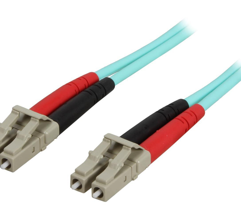 StarTech.com A50FBLCLC3 9.8 ft [3 m] 10 Gb Aqua Multimode 50/125 Duplex LSZH Fiber Patch Cable Male to Male