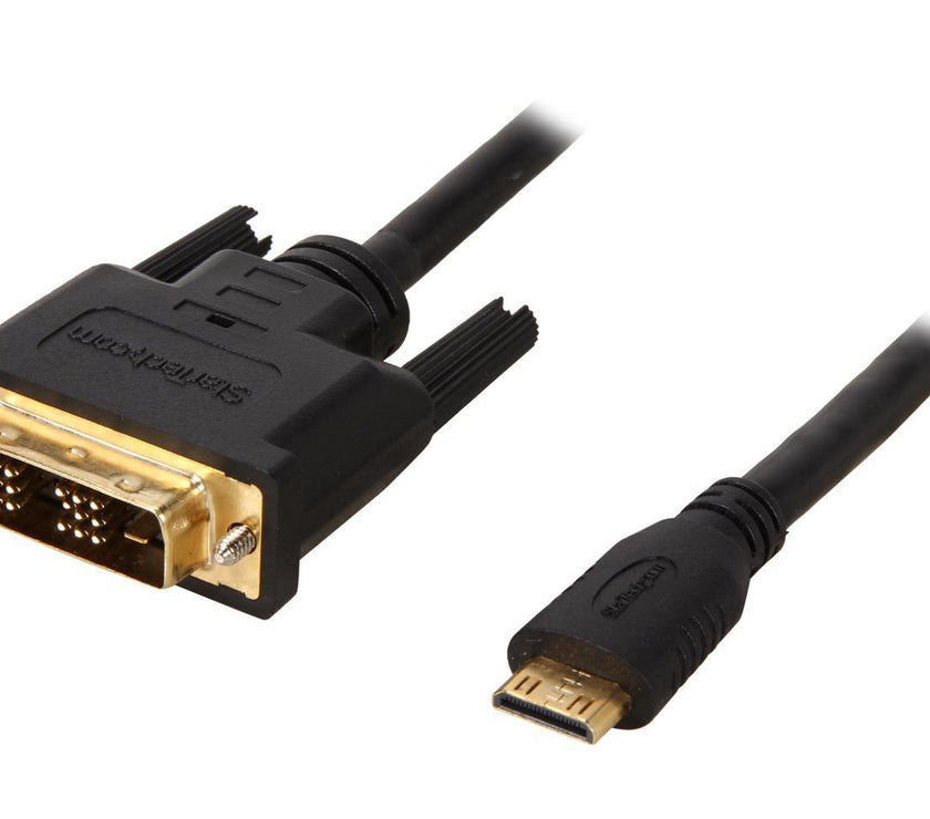 StarTech.com HDCDVIMM1M Black Mini HDMI (19 pin) to DVI-D (19 pin) Cable Male to Male