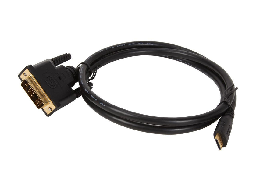 StarTech.com HDCDVIMM1M Black Mini HDMI (19 pin) to DVI-D (19 pin) Cable Male to Male