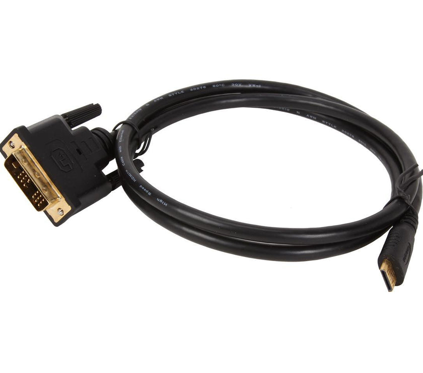 StarTech.com HDCDVIMM1M Black Mini HDMI (19 pin) to DVI-D (19 pin) Cable Male to Male