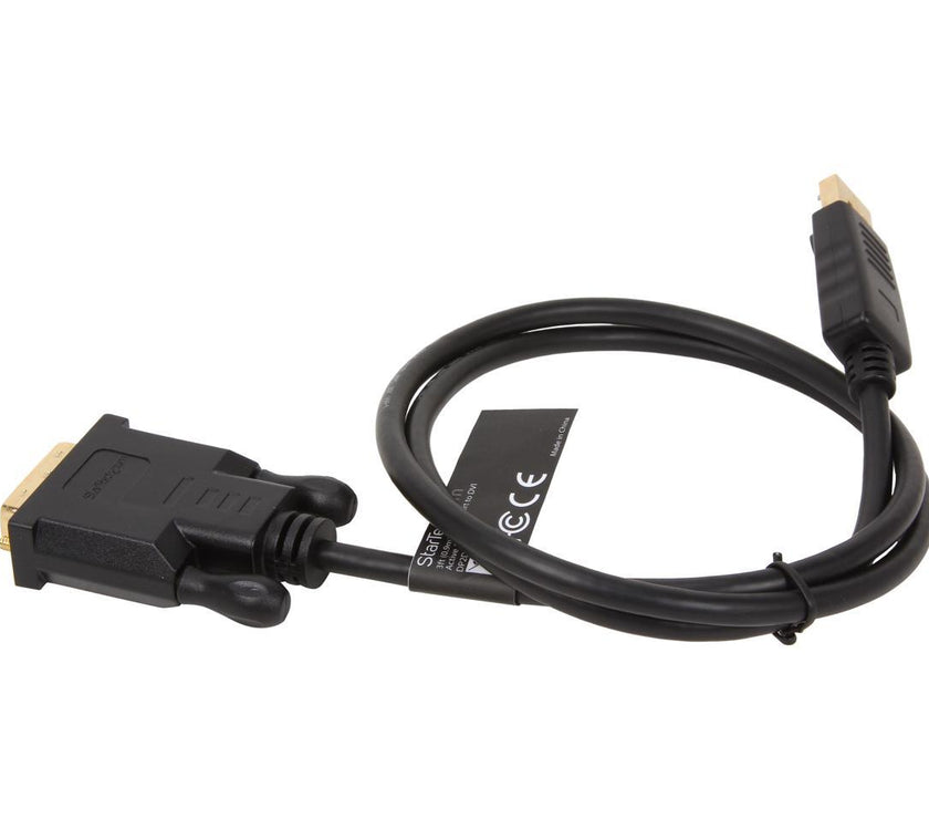 StarTech.com DP2DVIMM3BS 3 ft. Black Connector A: 1 - DisplayPort (20 pin) Male
Connector B: 1 - DVI-D (25 pin) Male DisplayPort to DVI Active Adapter Converter Cable