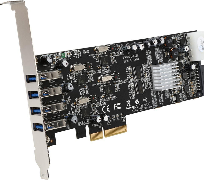 StarTech.com PEXUSB3S44V 4 Port PCI Express (PCIe) SuperSpeed USB 3.0 Card Adapter w/ 4 Dedicated 5Gbps Channels - UASP - SATA / LP4 Power