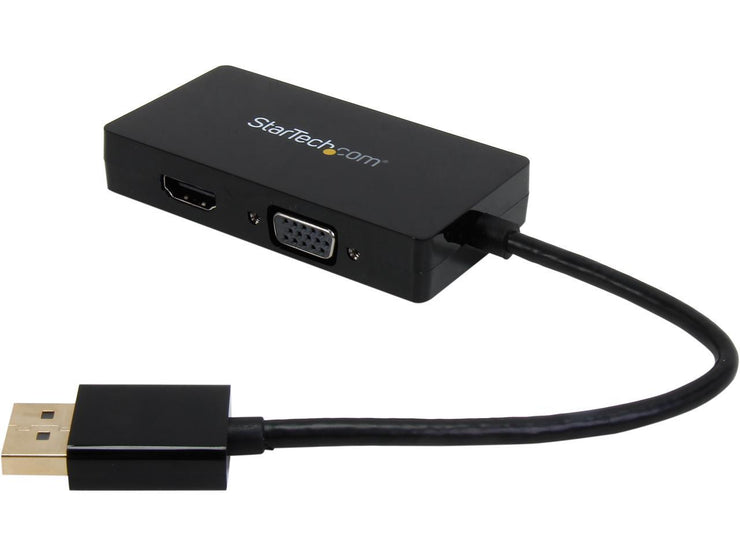 StarTech.com DP2VGDVHD DisplayPort to VGA / DVI / HDMI® Adapter – 3-in-1 DP Converter – Black