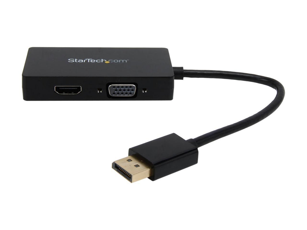 StarTech.com DP2VGDVHD DisplayPort to VGA / DVI / HDMI® Adapter – 3-in-1 DP Converter – Black