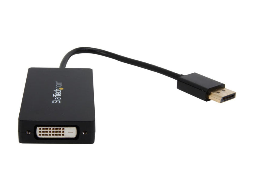 StarTech.com DP2VGDVHD DisplayPort to VGA / DVI / HDMI® Adapter – 3-in-1 DP Converter – Black