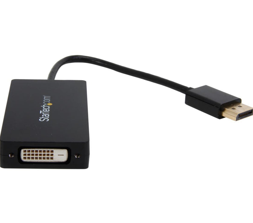 StarTech.com DP2VGDVHD DisplayPort to VGA / DVI / HDMI® Adapter – 3-in-1 DP Converter – Black