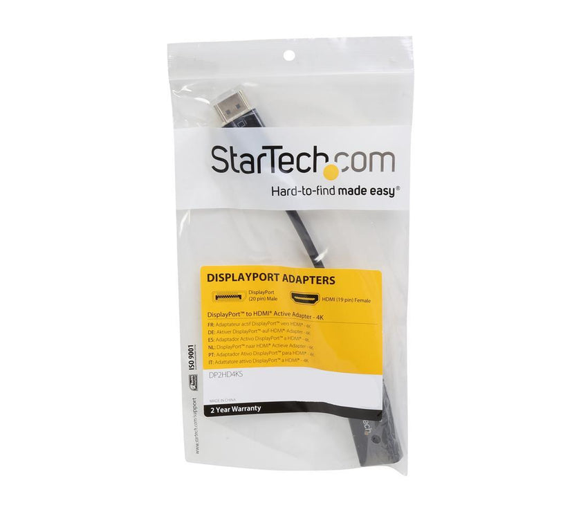 StarTech.com DP2HD4KS DisplayPort to HDMI 4K Audio / Video Converter - DP 1.2 to HDMI Active Adapter for Desktop / Laptop