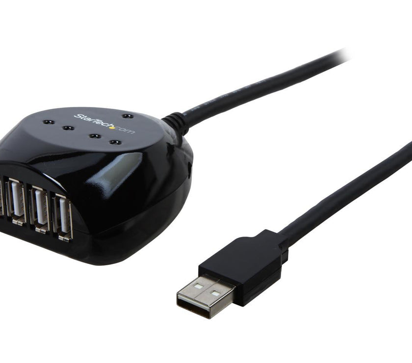 StarTech.com USB2EXT4P15M Black USB 2.0 Active Cable with 4 Port Hub