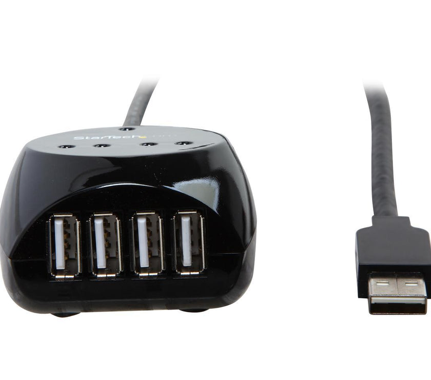 StarTech.com USB2EXT4P15M Black USB 2.0 Active Cable with 4 Port Hub