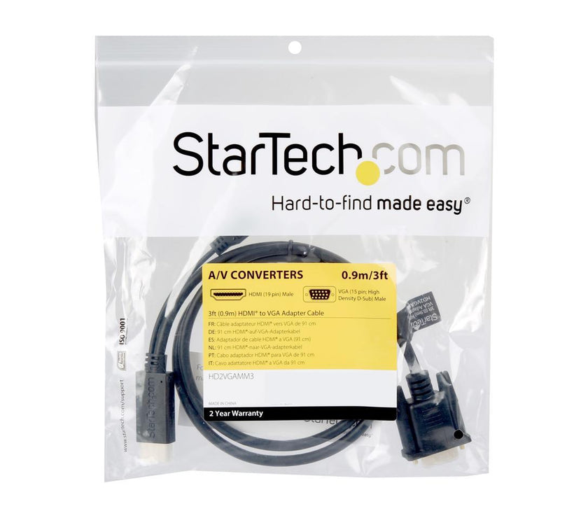 StarTech.com HD2VGAMM3 HDMI to VGA Active Converter Cable - HDMI to VGA Adapter - 1920 x 1200 or 1080p