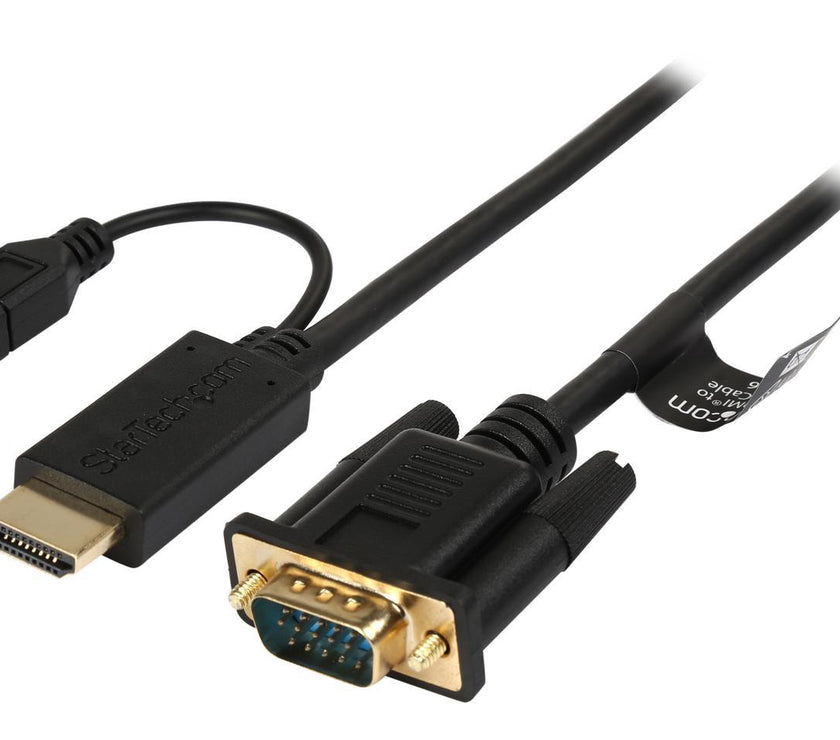 StarTech.com HD2VGAMM6 HDMI to VGA active converter cable - HDMI to VGA adapter - 1920 x 1200 or 1080p