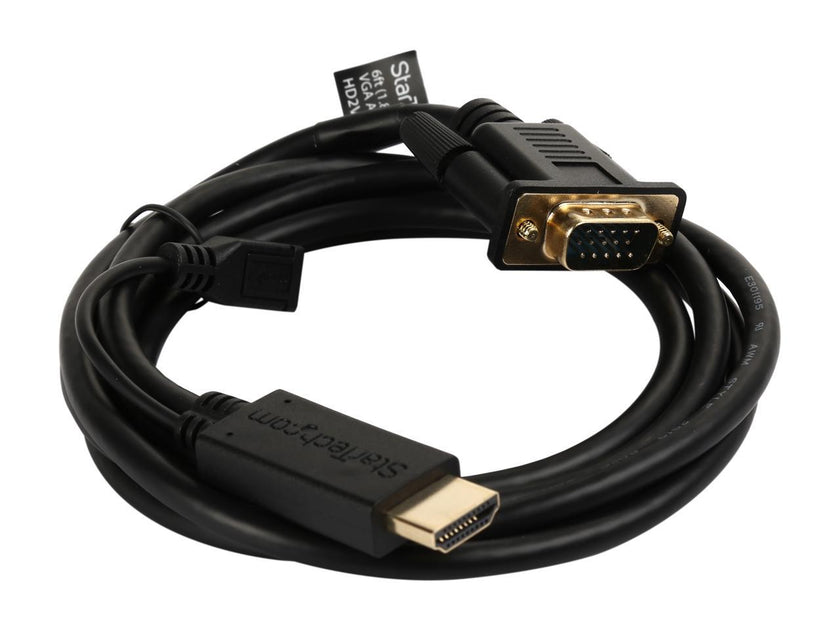 StarTech.com HD2VGAMM6 HDMI to VGA active converter cable - HDMI to VGA adapter - 1920 x 1200 or 1080p