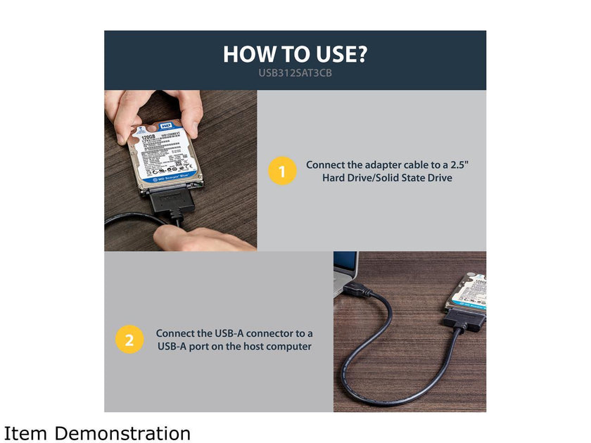 StarTech.com USB312SAT3CB USB 3.1 (10Gbps) Adapter Cable for 2.5" SATA Drives