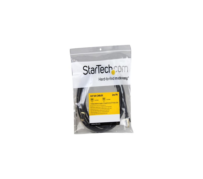 StarTech.com C6ASPAT7BK 7 ft. Cat 6A Black Shielded Network Ethernet Cables