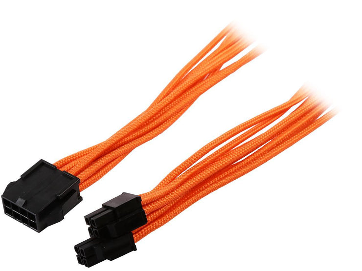 Phanteks PH-CB8P_OR 1.64 ft. (0.50m) 8 to 8 (4+4 )Pin M/B Extension cable 500mm Length, Orange